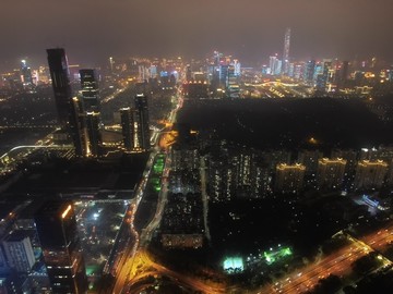 航拍深圳夜景