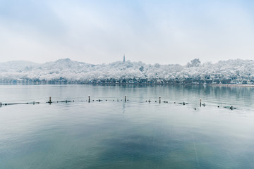 杭州西湖雪景