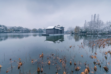 杭州西湖雪景曲院风荷