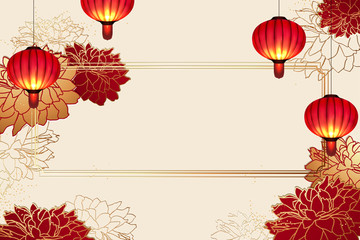 中國春節(jié)賀歲卡背景設(shè)計模板