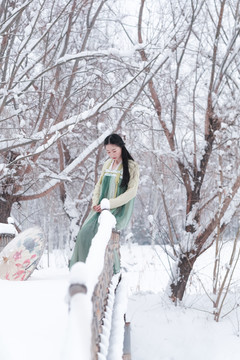 雪景人像