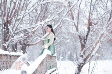 雪景人像