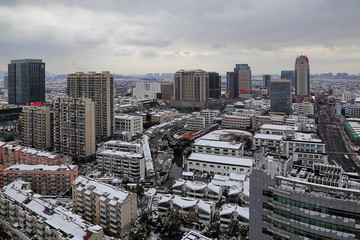 苏州暴风雪城市风光