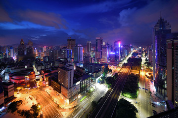 深圳罗湖城市风光夜景