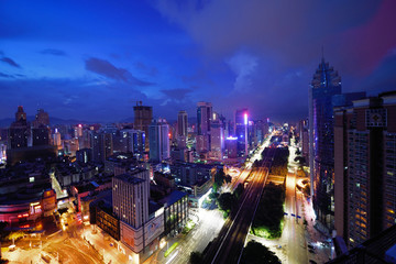 深圳罗湖城市风光夜景