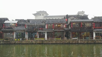 魔都上海朱家角古鎮(zhèn)雪景