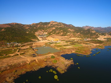 航拍青岛崂山水库