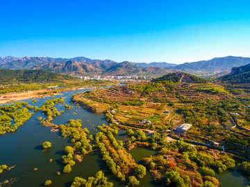 航拍青岛崂山水库