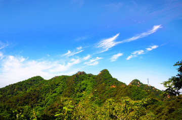 千山五佛顶山顶观群山风光