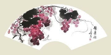 國畫碩果圖