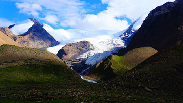 西藏卡若拉冰川乃钦康桑宁金抗沙