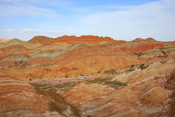 张掖丹霞地质公园七彩山峦