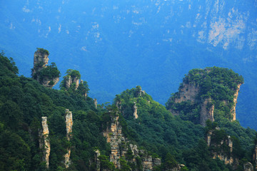 张家界森林公园砂岩峰林景观