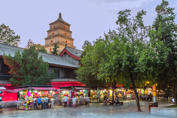 陕西西安大雁塔夜景