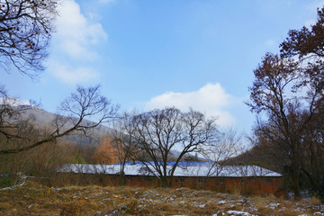 唯美山林小屋雪景