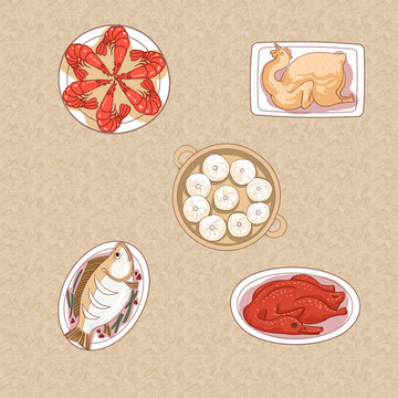 手绘美食插画