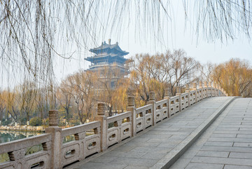 大明湖冬景