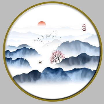 山水无框画