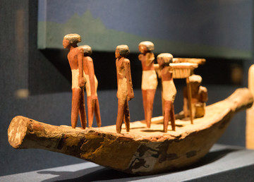 埃及船和水手小模型