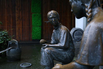 老杭州生活场景雕塑