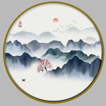 水墨山水画