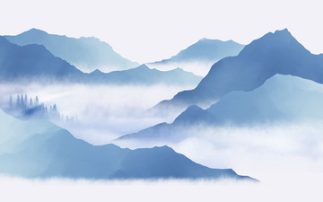 新中式意境水墨山水畫