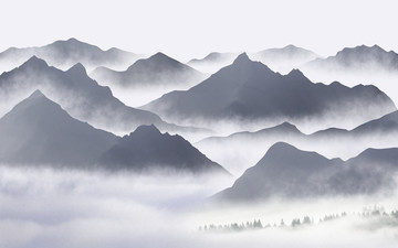 抽象水墨山水畫