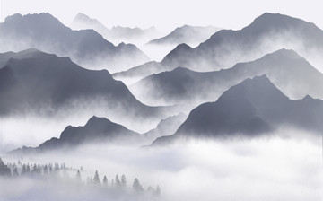 抽象意境山水畫