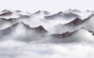 中式水墨山水畫
