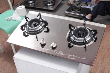 厨房用品厨具燃气灶整体特写