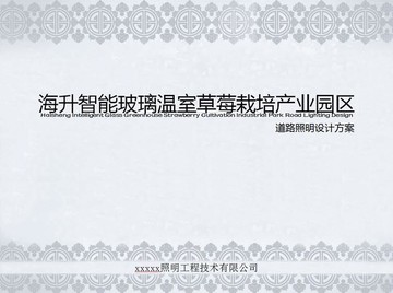 草莓栽培產業(yè)園區(qū)道路照明方案