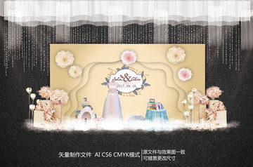 香檳色婚禮迎賓區(qū)