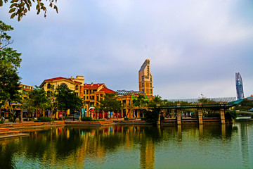 深圳大梅沙奥特莱斯湖畔风景