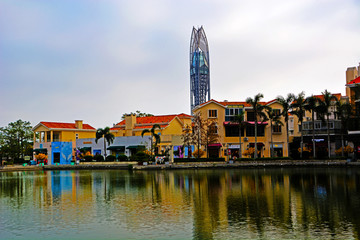 深圳大梅沙奥特莱斯湖畔风景