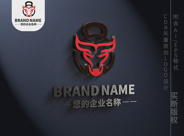 大气牛头logo餐饮企业标志