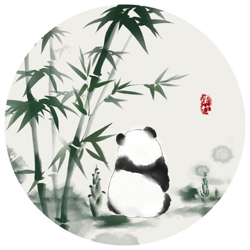 熊貓竹子圖