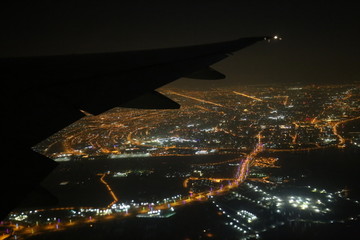 飞机航拍夜景
