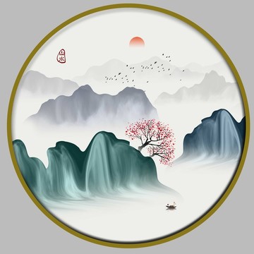 简约山水画