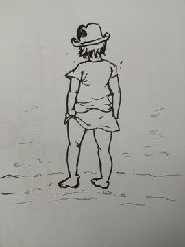 海邊的小女孩