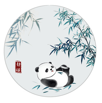 熊貓竹林裝飾畫
