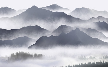 新中式水墨山水畫