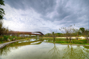 兰溪兰湖景区兰桥水池全景