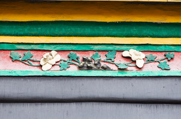 中式建筑屋檐装饰壁画