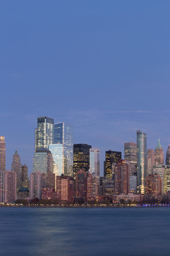 纽约曼哈顿城市风光夜景