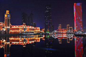 天津津湾广场夜景