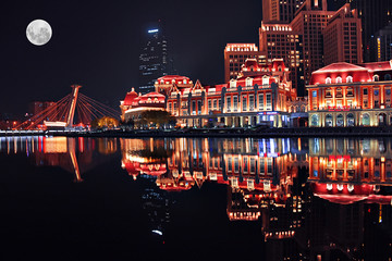 天津津湾广场夜景