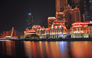 天津津湾广场夜景