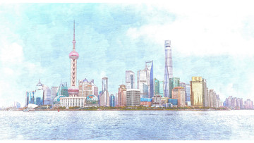 上海标志建筑彩绘