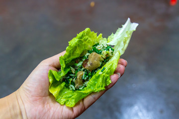 海南定安特色美食菜包饭