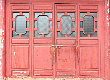 红漆木门贴图